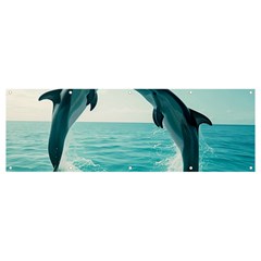 Dolphin Sea Ocean Banner And Sign 12  X 4  by Cemarart