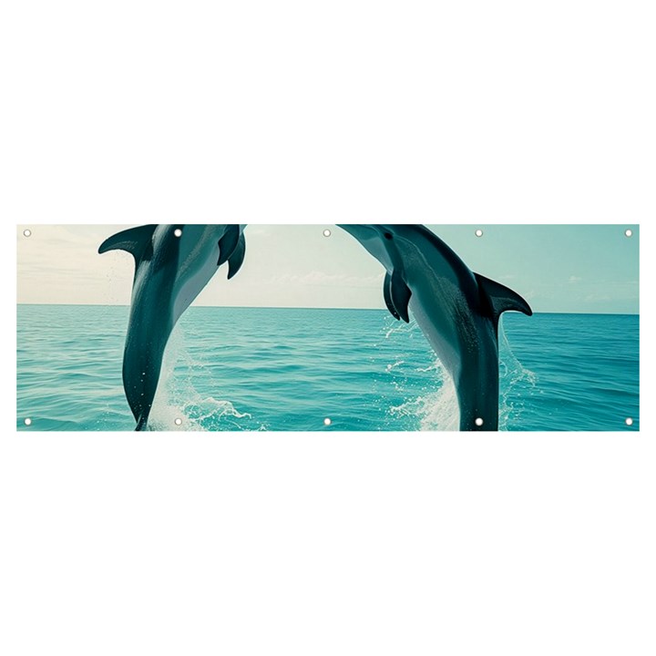 Dolphin Sea Ocean Banner and Sign 12  x 4 