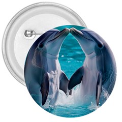 Dolphins Sea Ocean 3  Buttons by Cemarart