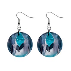 Dolphins Sea Ocean Mini Button Earrings by Cemarart