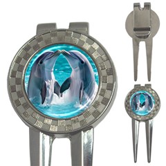 Dolphins Sea Ocean 3-in-1 Golf Divots by Cemarart