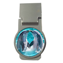 Dolphins Sea Ocean Money Clips (round)  by Cemarart