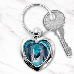 Dolphins Sea Ocean Key Chain (heart) by Cemarart