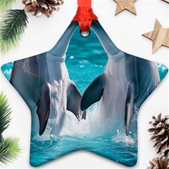 Dolphins Sea Ocean Star Ornament (two Sides)