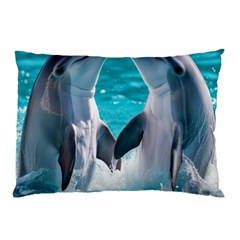 Dolphins Sea Ocean Pillow Case by Cemarart