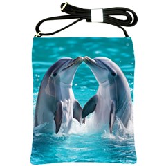 Dolphins Sea Ocean Shoulder Sling Bag by Cemarart