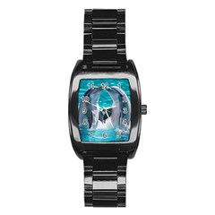 Dolphins Sea Ocean Stainless Steel Barrel Watch by Cemarart