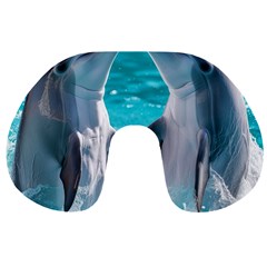 Dolphins Sea Ocean Travel Neck Pillow by Cemarart