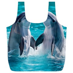 Dolphins Sea Ocean Full Print Recycle Bag (xl) by Cemarart