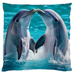 Dolphins Sea Ocean Standard Premium Plush Fleece Cushion Case (two Sides)