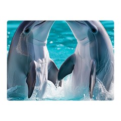 Dolphins Sea Ocean Two Sides Premium Plush Fleece Blanket (mini) by Cemarart