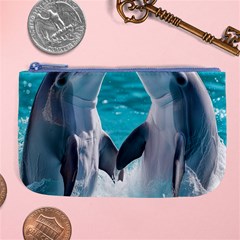 Dolphins Sea Ocean Large Coin Purse by Cemarart