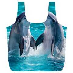 Dolphins Sea Ocean Full Print Recycle Bag (xxxl) by Cemarart