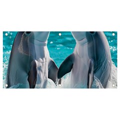 Dolphins Sea Ocean Banner And Sign 4  X 2  by Cemarart