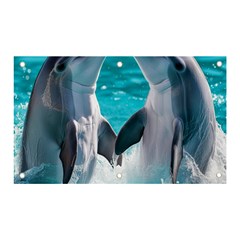 Dolphins Sea Ocean Banner And Sign 5  X 3  by Cemarart