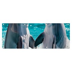 Dolphins Sea Ocean Banner And Sign 8  X 3  by Cemarart