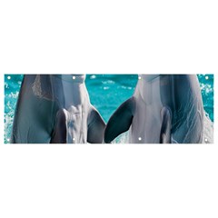 Dolphins Sea Ocean Banner And Sign 9  X 3  by Cemarart