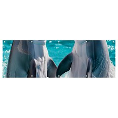 Dolphins Sea Ocean Banner And Sign 12  X 4  by Cemarart