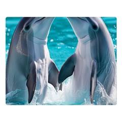 Dolphins Sea Ocean Premium Plush Fleece Blanket (large) by Cemarart