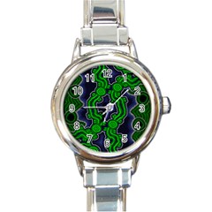 Authentic Aboriginal Art - After The Rain Round Italian Charm Watch by hogartharts