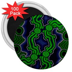 Authentic Aboriginal Art - After The Rain 3  Magnets (100 Pack) by hogartharts