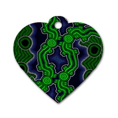 Authentic Aboriginal Art - After The Rain Dog Tag Heart (two Sides) by hogartharts