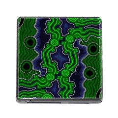 Authentic Aboriginal Art - After The Rain Memory Card Reader (square 5 Slot) by hogartharts