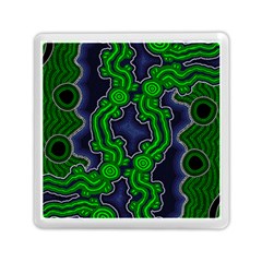 Authentic Aboriginal Art - After The Rain Memory Card Reader (square) by hogartharts