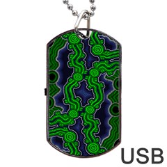 Authentic Aboriginal Art - After The Rain Dog Tag Usb Flash (one Side) by hogartharts