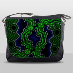 Authentic Aboriginal Art - After The Rain Messenger Bag by hogartharts