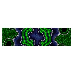 Authentic Aboriginal Art - After The Rain Oblong Satin Scarf (16  X 60 ) by hogartharts