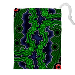 Authentic Aboriginal Art - After The Rain Drawstring Pouch (5xl) by hogartharts