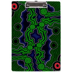 Authentic Aboriginal Art - After The Rain A4 Acrylic Clipboard by hogartharts