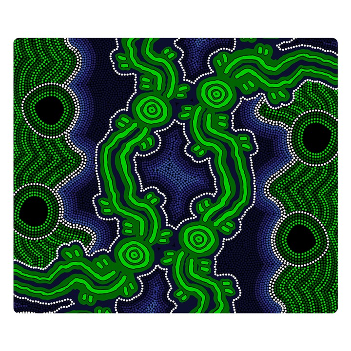 Authentic Aboriginal Art - After The Rain Premium Plush Fleece Blanket (Small)