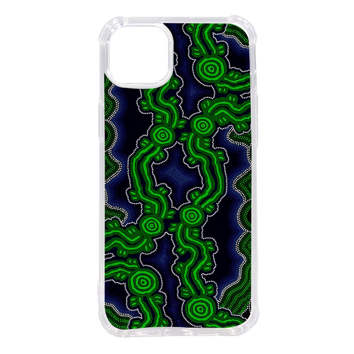 Authentic Aboriginal Art - After The Rain iPhone 14 Plus TPU UV Print Case