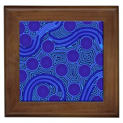 Authentic Aboriginal Art - Rivers Around Us Framed Tile by hogartharts