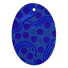 Authentic Aboriginal Art - Rivers Around Us Ornament (oval) by hogartharts