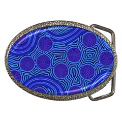 Authentic Aboriginal Art - Rivers Around Us Belt Buckles by hogartharts