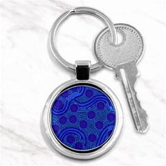 Authentic Aboriginal Art - Rivers Around Us Key Chain (round) by hogartharts