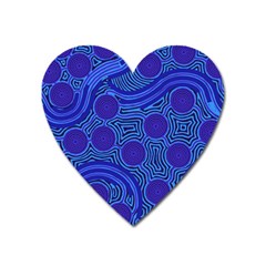 Authentic Aboriginal Art - Rivers Around Us Heart Magnet by hogartharts