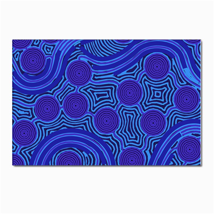 Authentic Aboriginal Art - Rivers Around Us Postcards 5  x 7  (Pkg of 10)