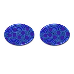 Authentic Aboriginal Art - Rivers Around Us Cufflinks (oval) by hogartharts