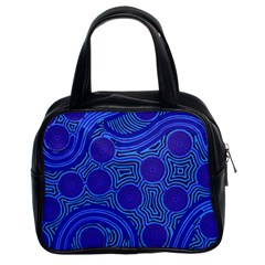 Authentic Aboriginal Art - Rivers Around Us Classic Handbag (two Sides) by hogartharts