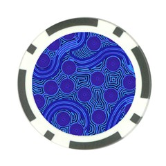 Authentic Aboriginal Art - Rivers Around Us Poker Chip Card Guard (10 Pack) by hogartharts