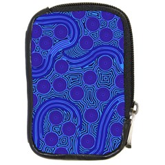 Authentic Aboriginal Art - Rivers Around Us Compact Camera Leather Case by hogartharts