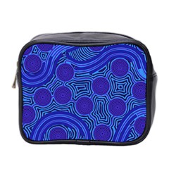 Authentic Aboriginal Art - Rivers Around Us Mini Toiletries Bag (two Sides) by hogartharts