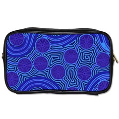 Authentic Aboriginal Art - Rivers Around Us Toiletries Bag (one Side) by hogartharts