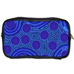 Authentic Aboriginal Art - Rivers Around Us Toiletries Bag (Two Sides) Front