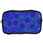 Authentic Aboriginal Art - Rivers Around Us Toiletries Bag (Two Sides) Back