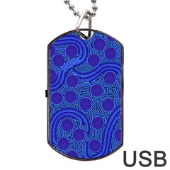 Authentic Aboriginal Art - Rivers Around Us Dog Tag Usb Flash (one Side) by hogartharts